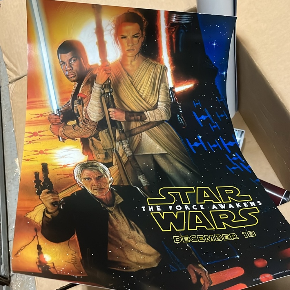 Star Wars Force Awakens limited movie poster 13 x 20 Retro vintage 2015 new last